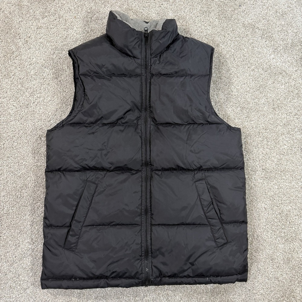 Cherokee Down Puffer Vest Size S Black Quilted Insulated Zip Front Lightweight